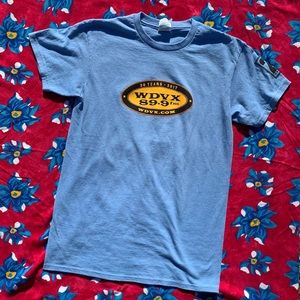 wdvx radio 20 years of real live music light blue logo tee never worn size small